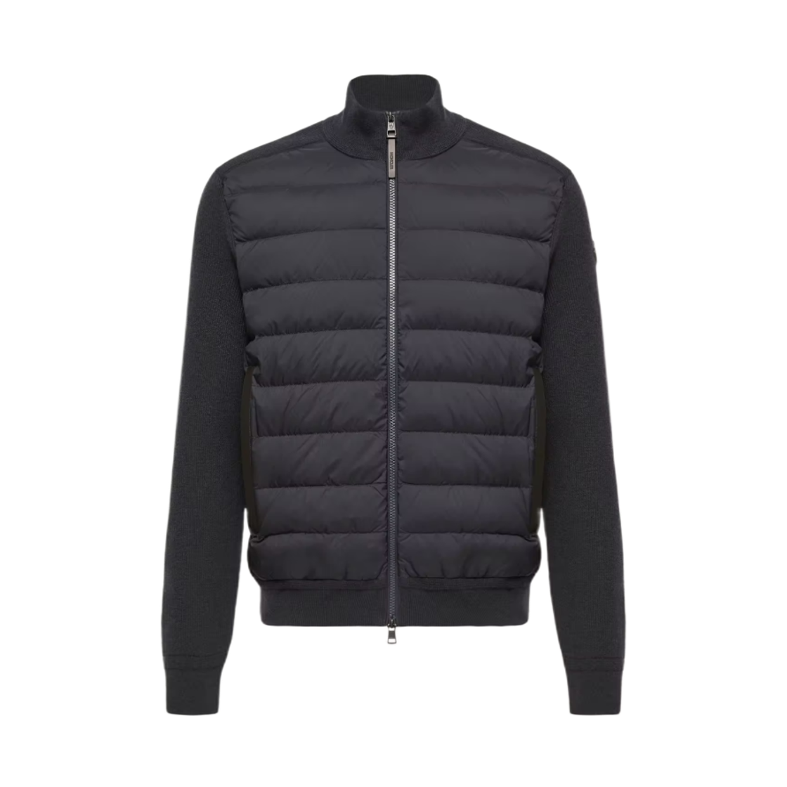 L2-091-9B00011-M4281-776 Moncler Wool & Cashmere Blend Padded Zip-Up Cardigan Navy Blue - 26FW
