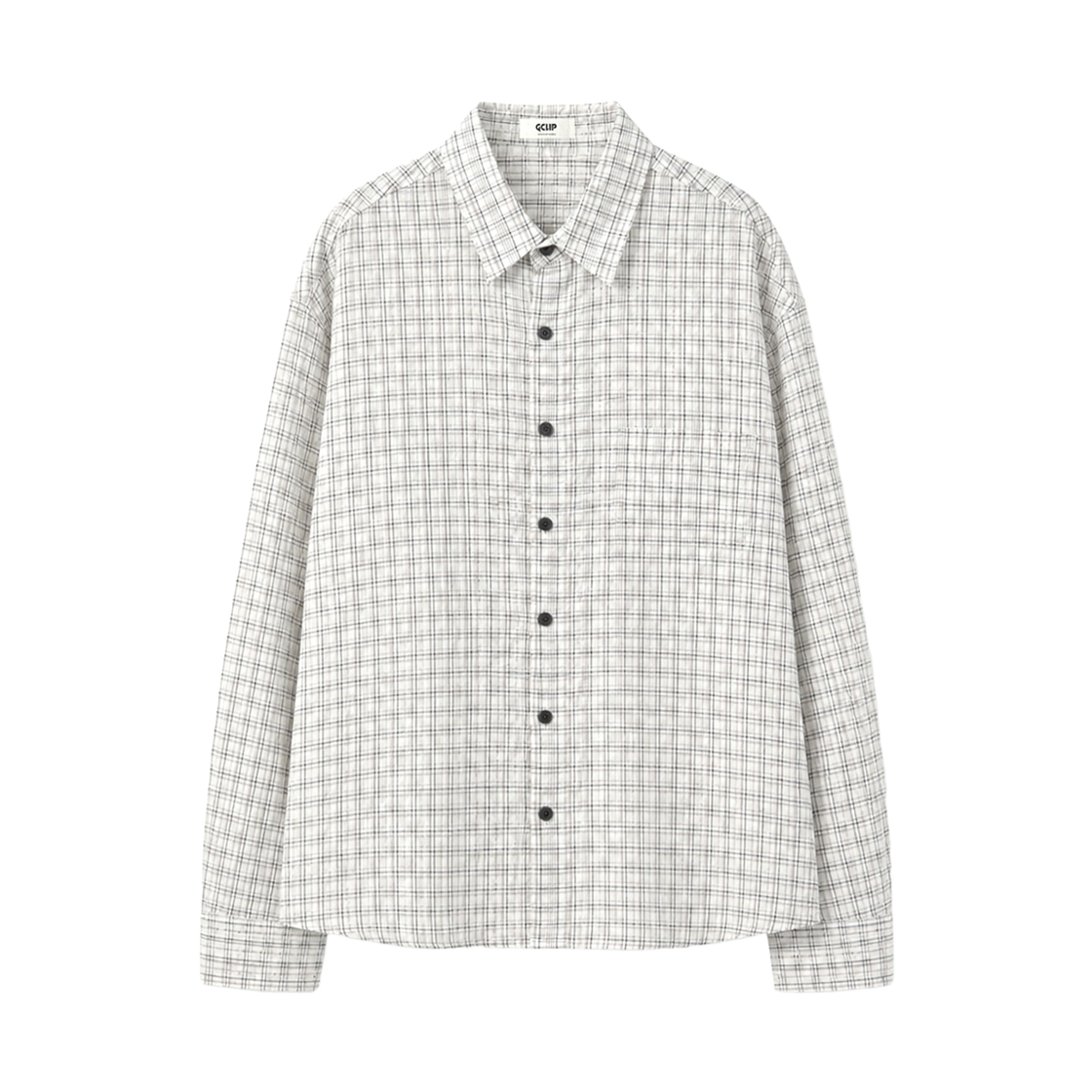 GC어텀체크크롭셔츠-아이보리 GCLIP Seersucker Semi-Crop Window Check Shirt Ivory