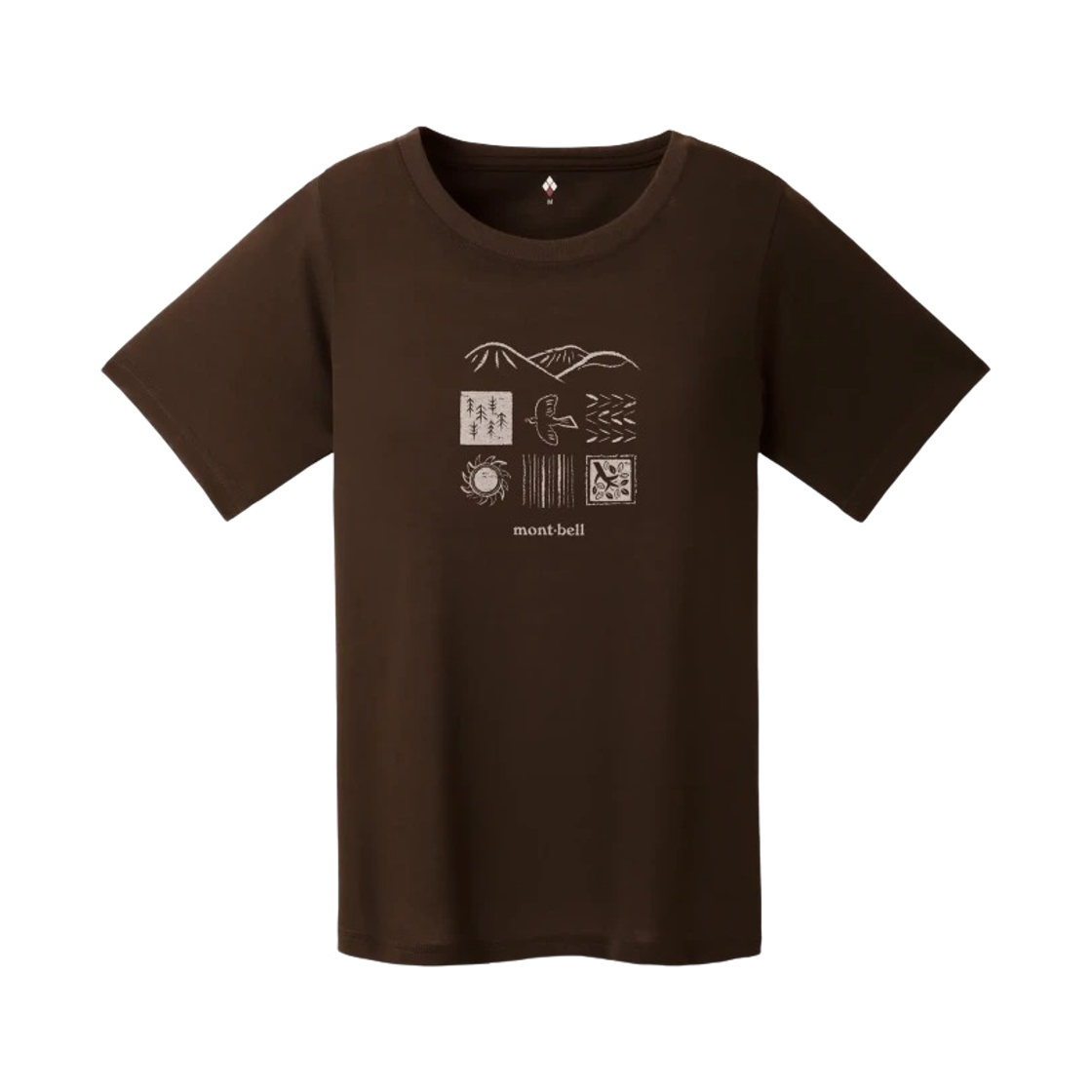 1114858 (W) Montbell Wickron Mountain Nature T-Shirt Dark Brown
