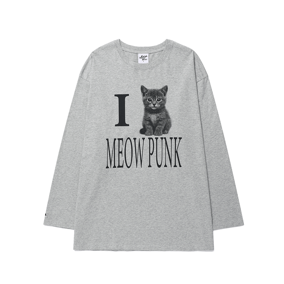 카비시 아이 러브 미야오 펑크 LS 티셔츠 그레이(CAVISH I Love Meow Punk LS Tee Grey)