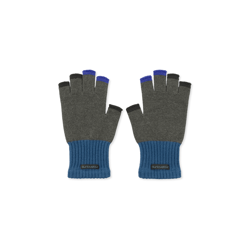 SL263KACGL01CH [5% 적립] sunlovetour Block Fingerless Gloves Charcoal