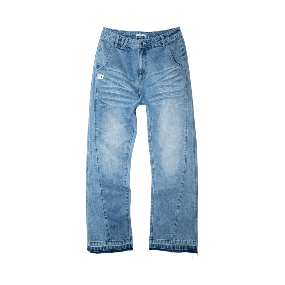 이티씨이 워시드 로우 엣지 데님 블루(ETCE Washed Raw Edge Denim Blue)