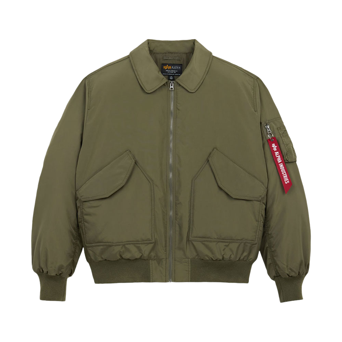 알파 인더스트리 CWU 45/P 릴렉스 핏 플라이트 자켓 옥스포드 OG-107 그린(ALPHA INDUSTRIES Cwu 45/P Relaxed Fit Flight Jacket Oxford Og-107 Green) - 1