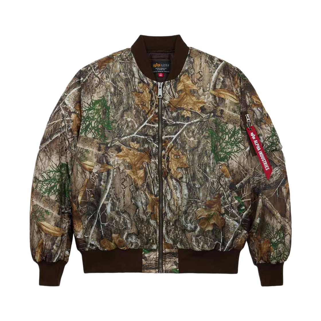 알파 인더스트리 MA-1 릴렉스 핏 플라이트 자켓 옥스포드 카모 리얼트리 카모(ALPHA INDUSTRIES Ma-1 Relaxed Fit Flight Jacket Oxford Camo Realtree Camo)