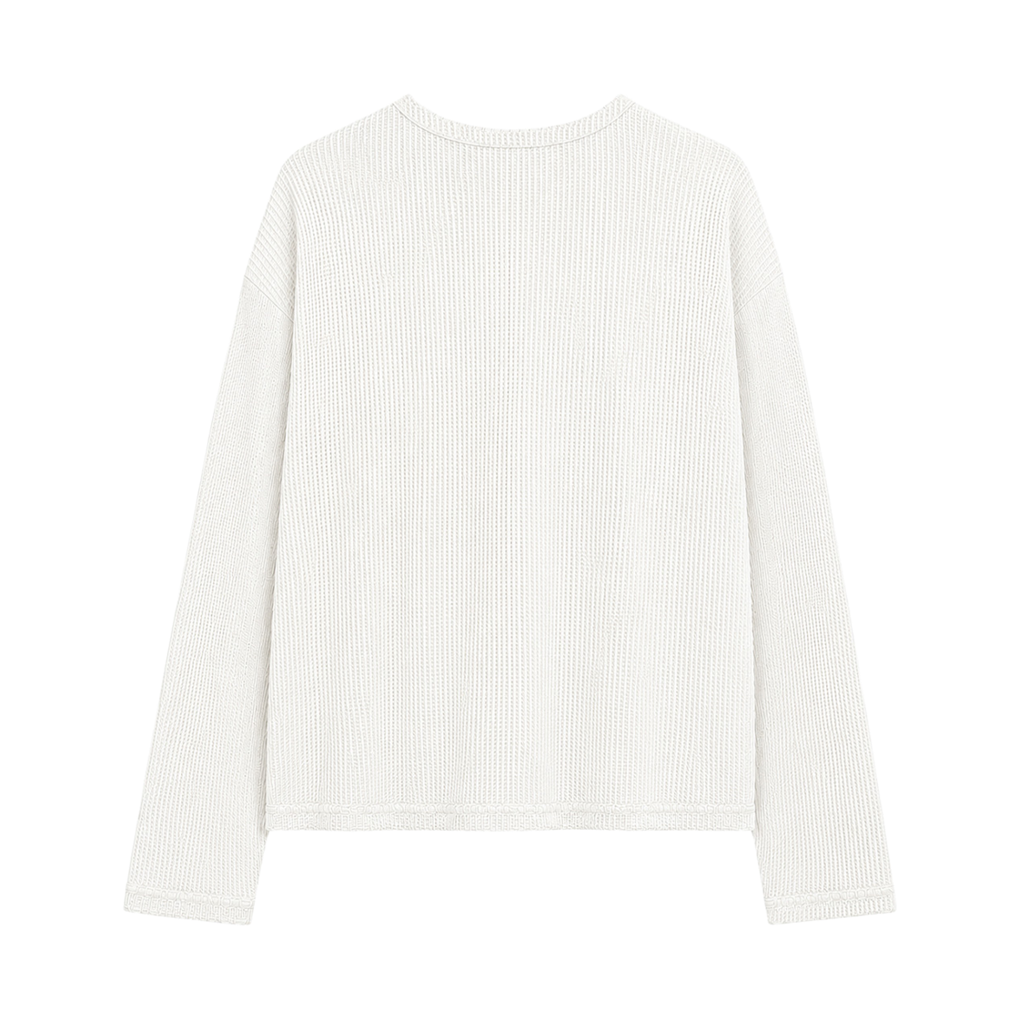 지크립 크루넥 와플 세미 크롭 롱 슬리브 티셔츠 백메란지(GCLIP Crewneck Waffle Semi-Crop Long Sleeve T-Shirt White Melange) - 3