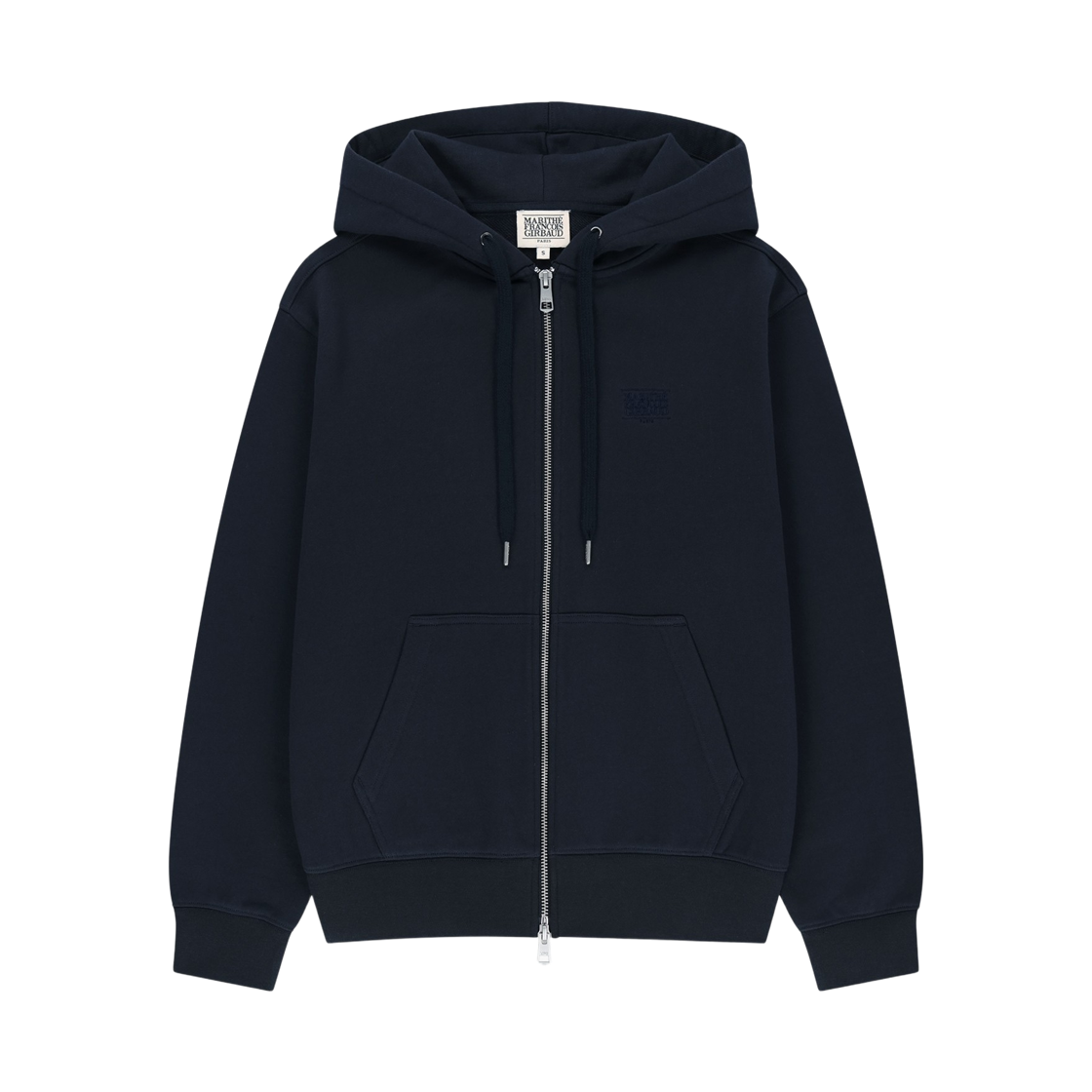 마리떼 프랑소와 저버 백 클래식 로고 후드 집업 네이비(Marithe Francois Girbaud Back Classic Logo Hoodie Zip-Up Navy)