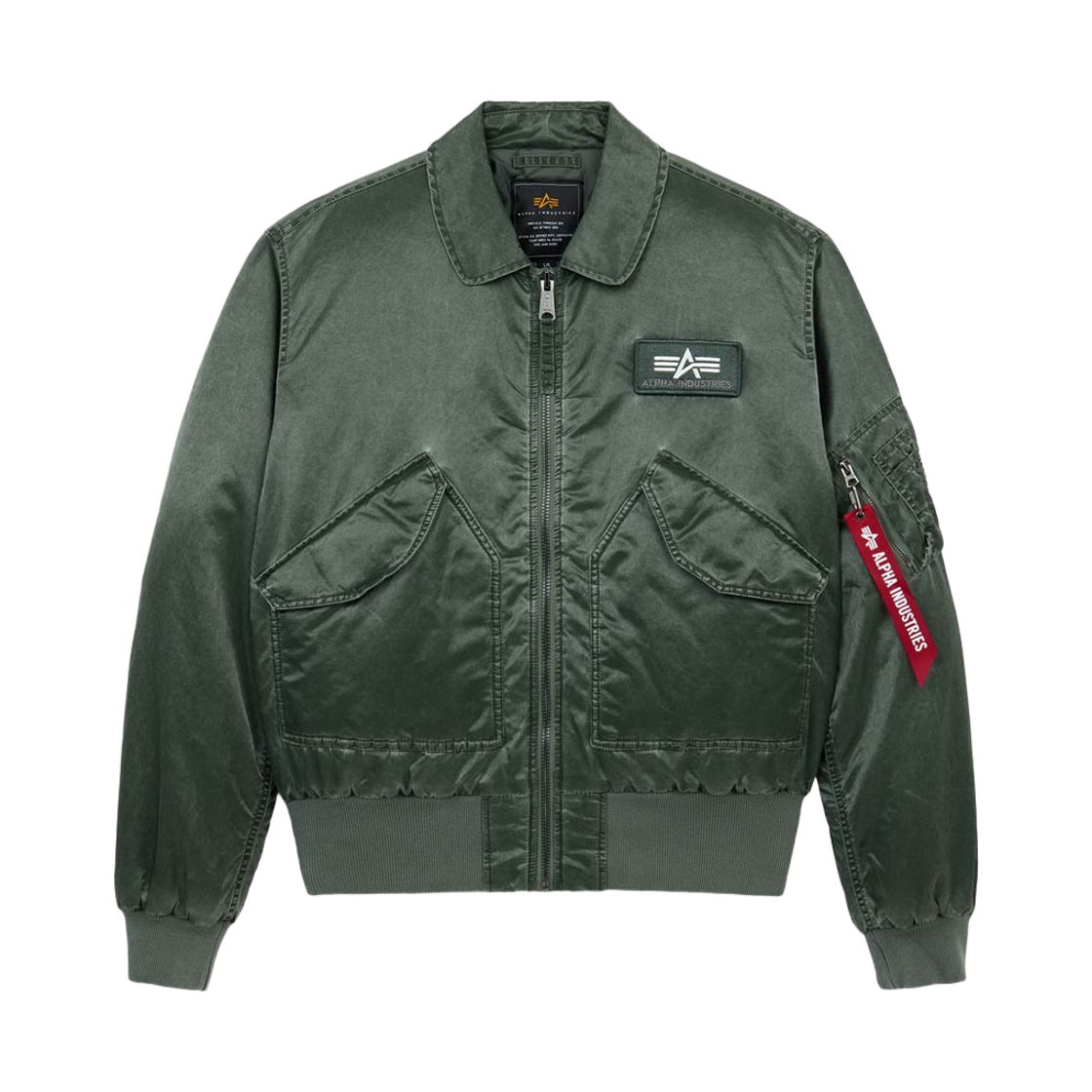 AI26I3000008DEF ALPHA INDUSTRIES Cwu 45/P Heritage Fit Flight Jacket Battlewash Deep Forest