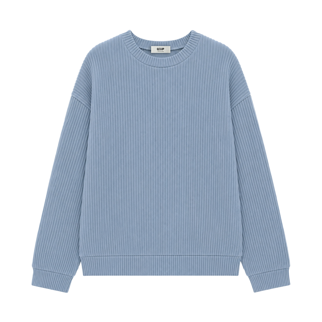 GC골지니트맨투맨-소라 GCLIP Regular Fit Round Neck Knit Sweatshirt Sora