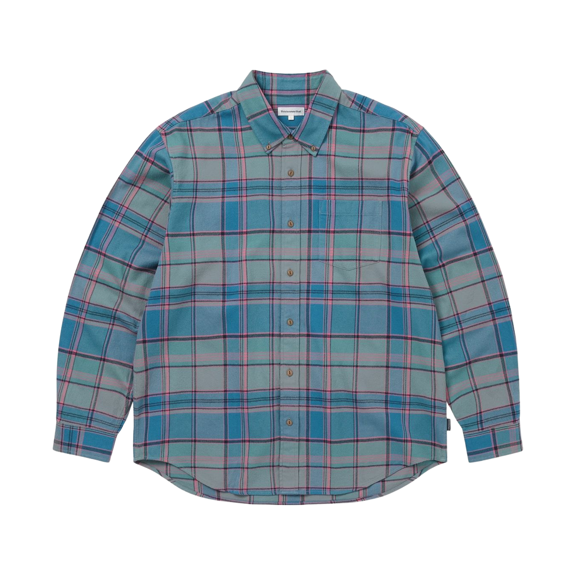 TN263WSHTL04TBU thisisneverthat Flannel Check Shirt Teal Blue