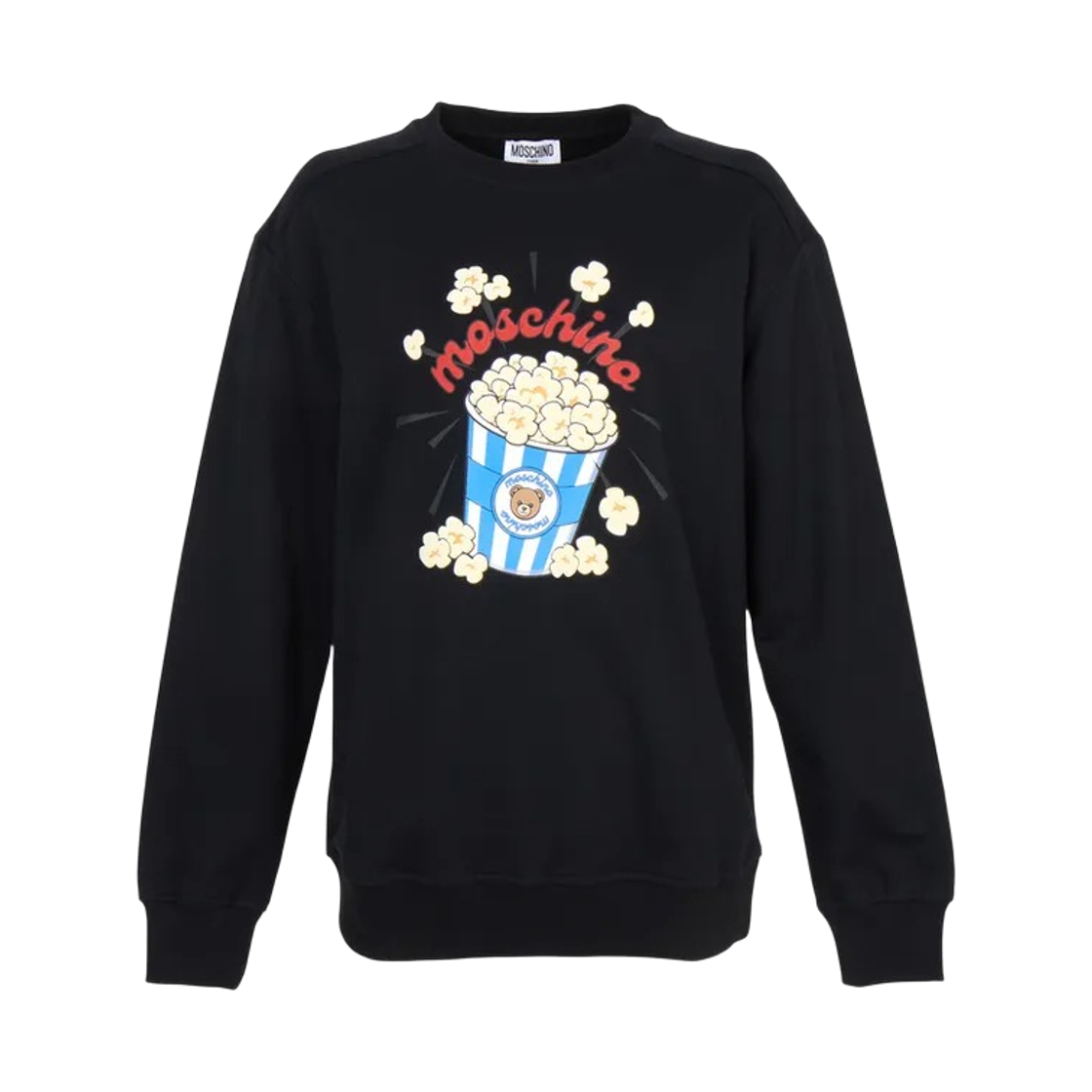 HNF099LCA9460100 (Kids) Moschino Crewneck Sweatshirt with Maxi Print Black