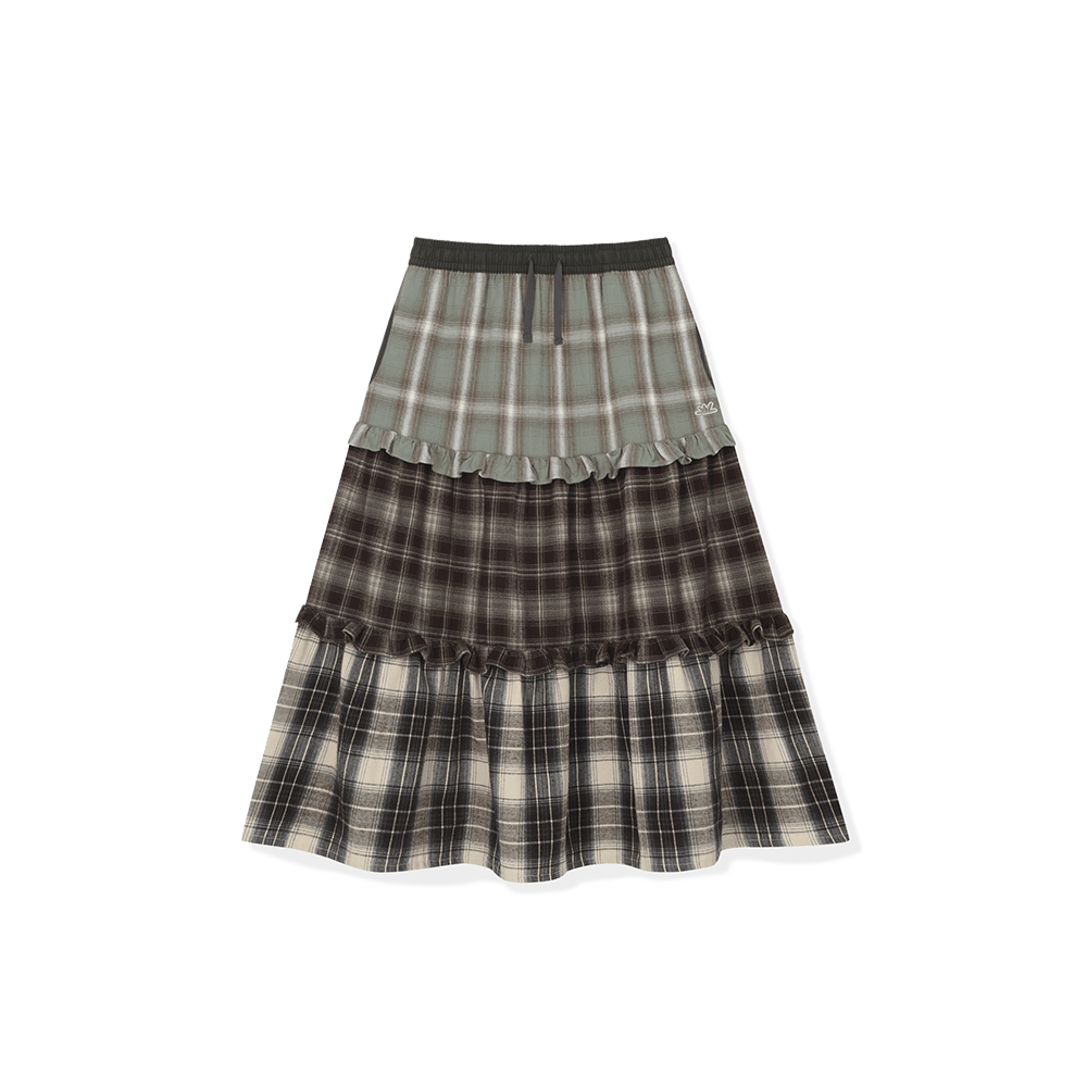SL263WSKSL51GN [5% 적립] sunlovetour W Frill Flannel Long Skirt Green