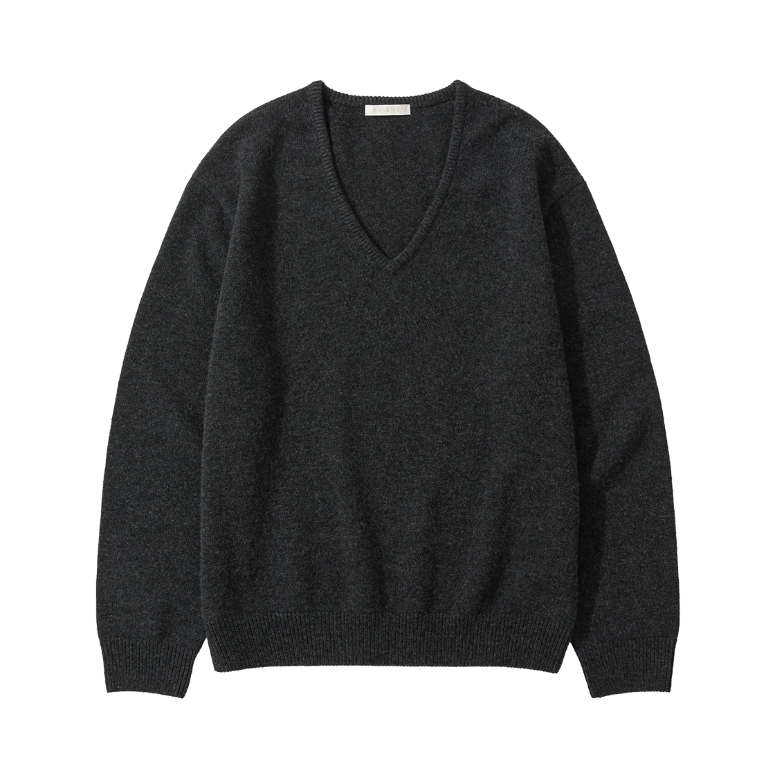 SBF3KN01WCC (W) Merino Wool 100 V-Neck Knit Charcoal