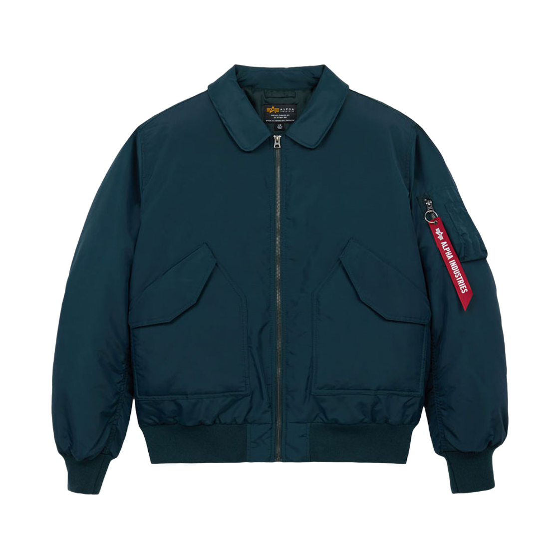 알파 인더스트리 CWU 45/P 릴렉스 핏 플라이트 자켓 옥스포드 미드나잇 틸(ALPHA INDUSTRIES CWU 45/P Relaxed Fit Flight Jacket Oxford Mdinight Teal)