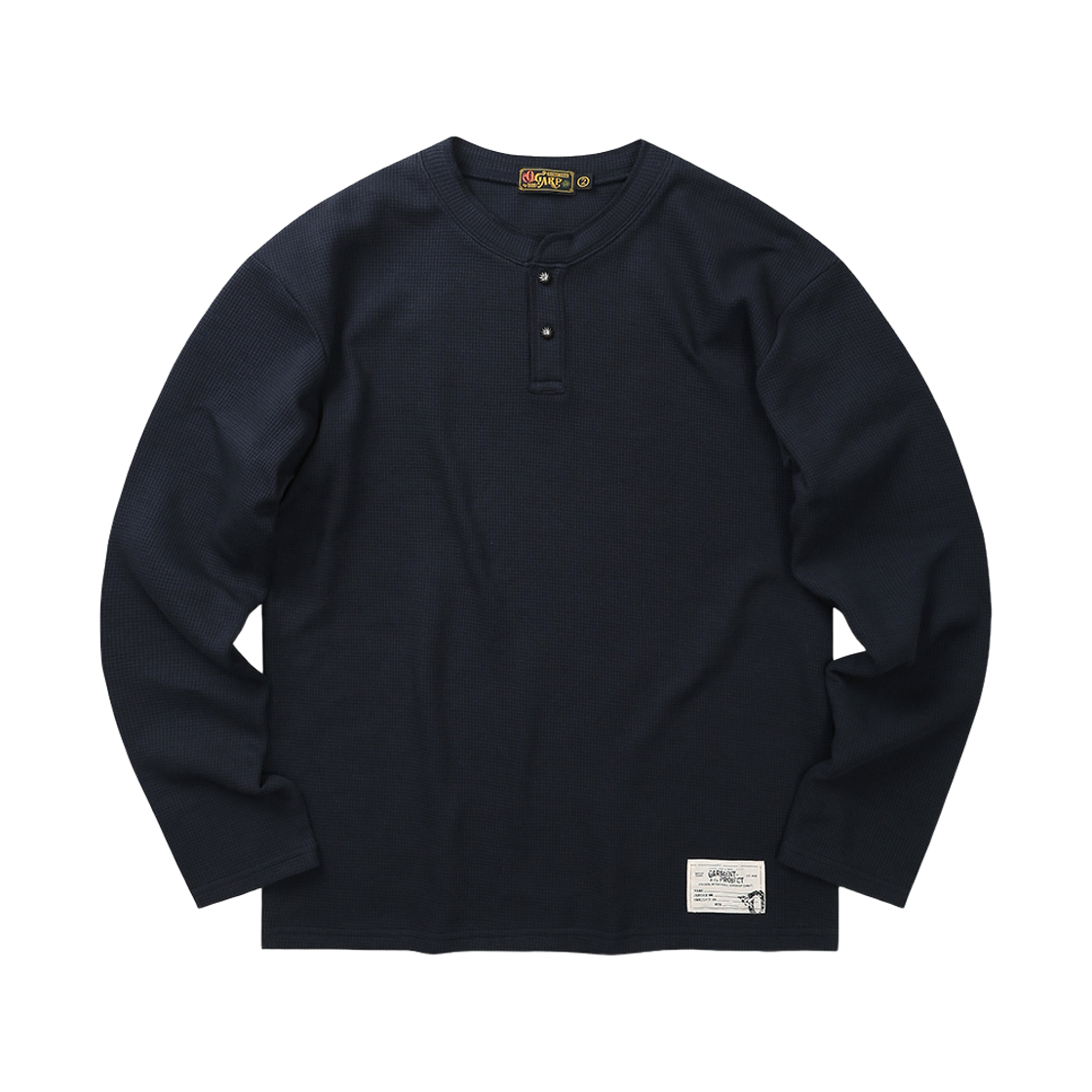 오가프 와플 헨리 넥 롱 슬리브 네이비(OGARP Waffle Henley Neck Long Sleeve Navy)