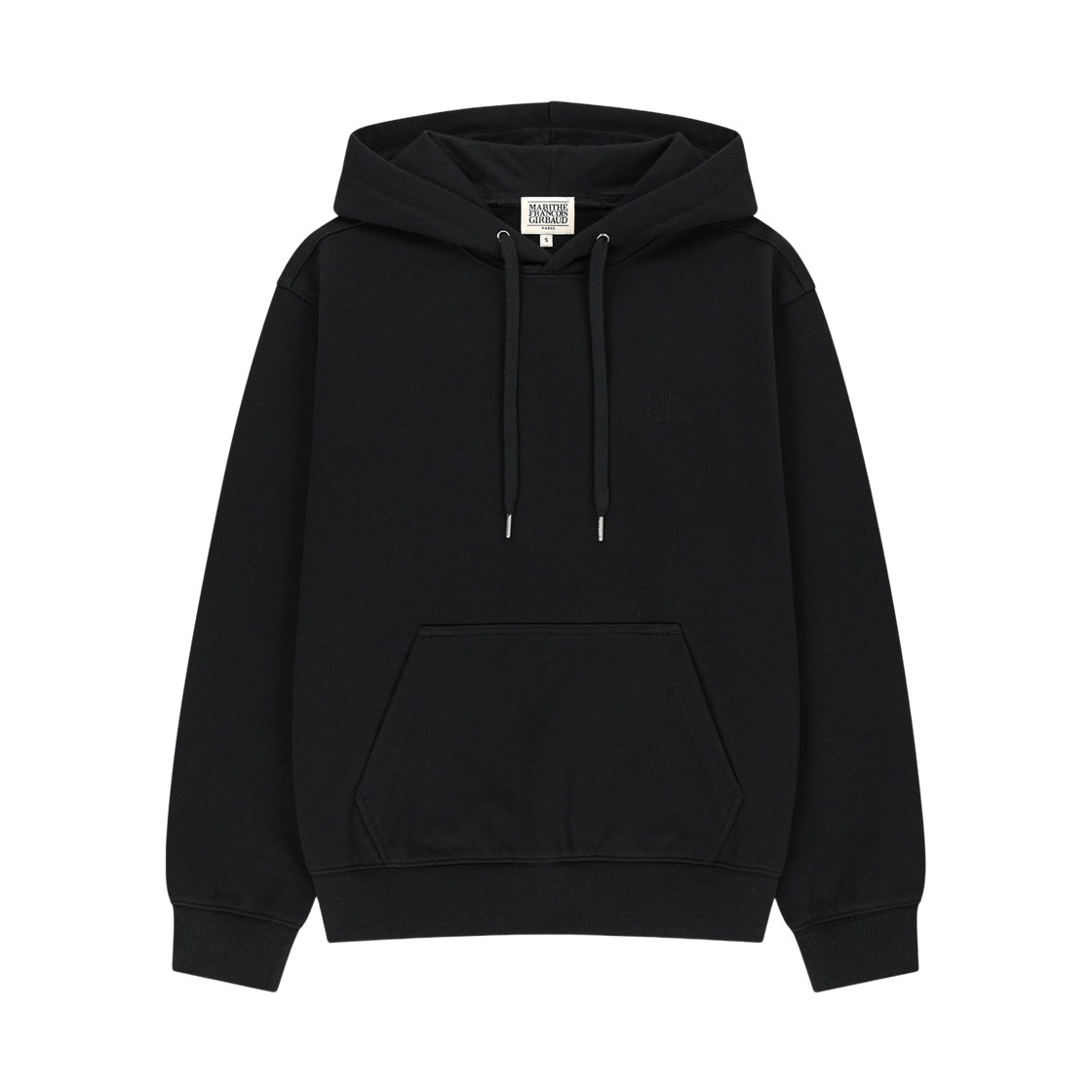 마리떼 프랑소와 저버 스몰 클래식 로고 자수 후드 블랙(Marithe Francois Girbaud Small Classic Logo Embroidery Hoodie Black)