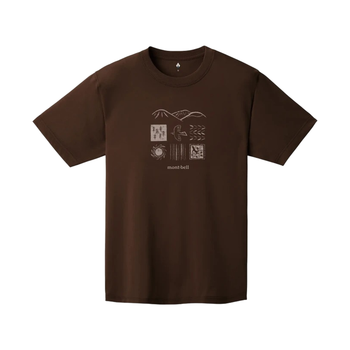 1114843 Montbell Wickron Mountain Nature T-Shirt Dark Brown