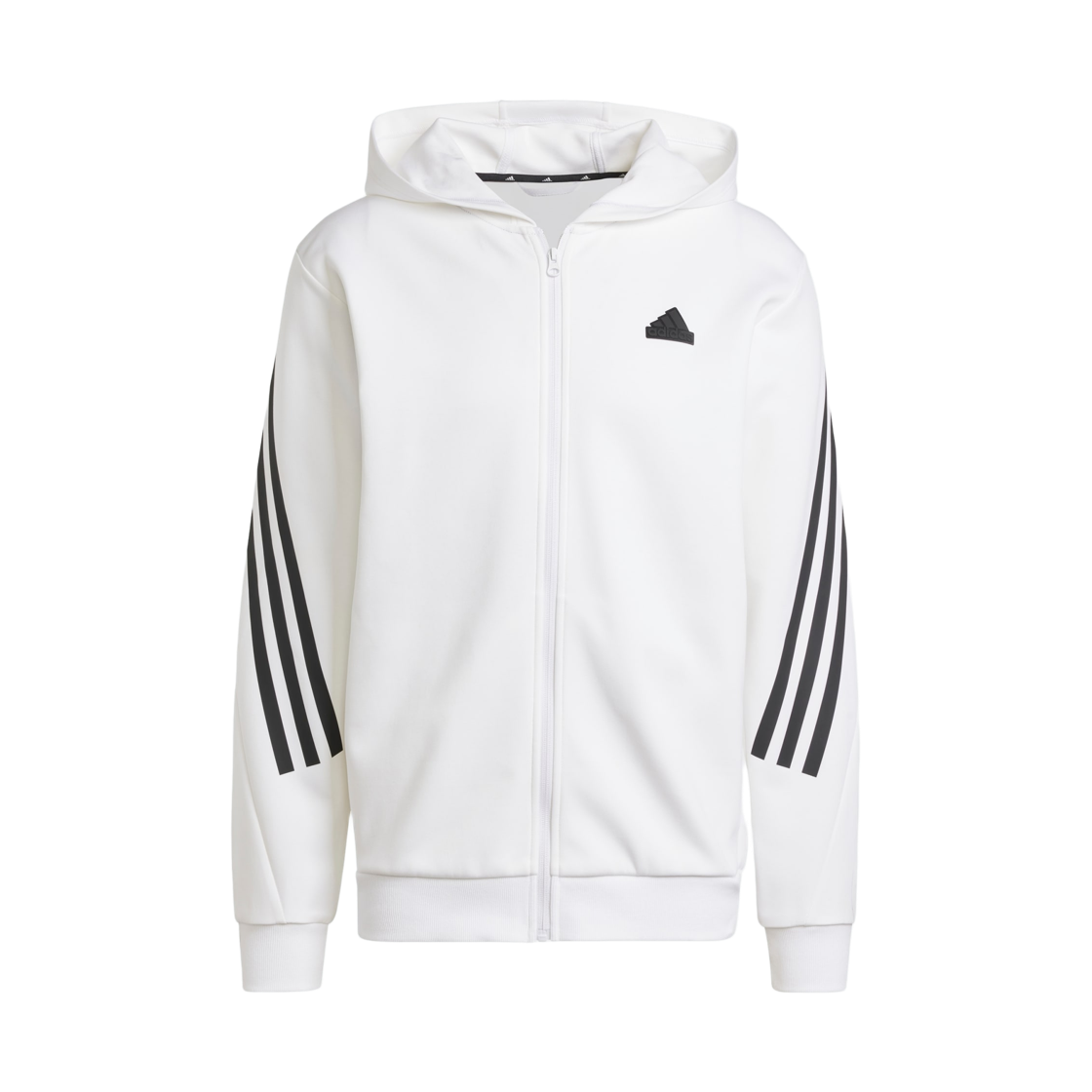 JJ4158 Adidas Future Icons 3-Stripes Full Zip Hoodie White - KR Sizing