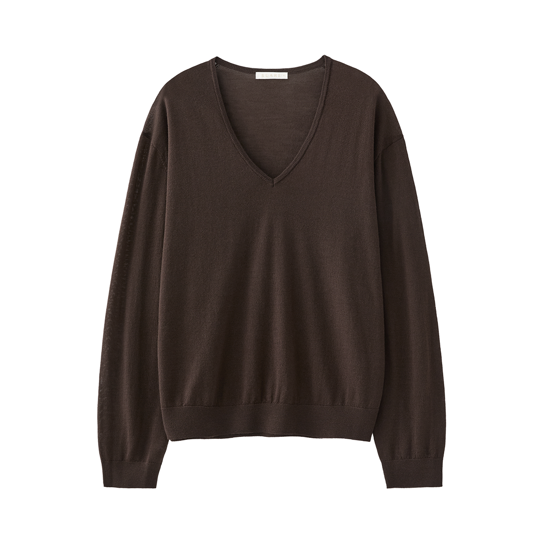 SBF3KN02WBR (W) Fine Wool 100 V-Neck Knit Brown