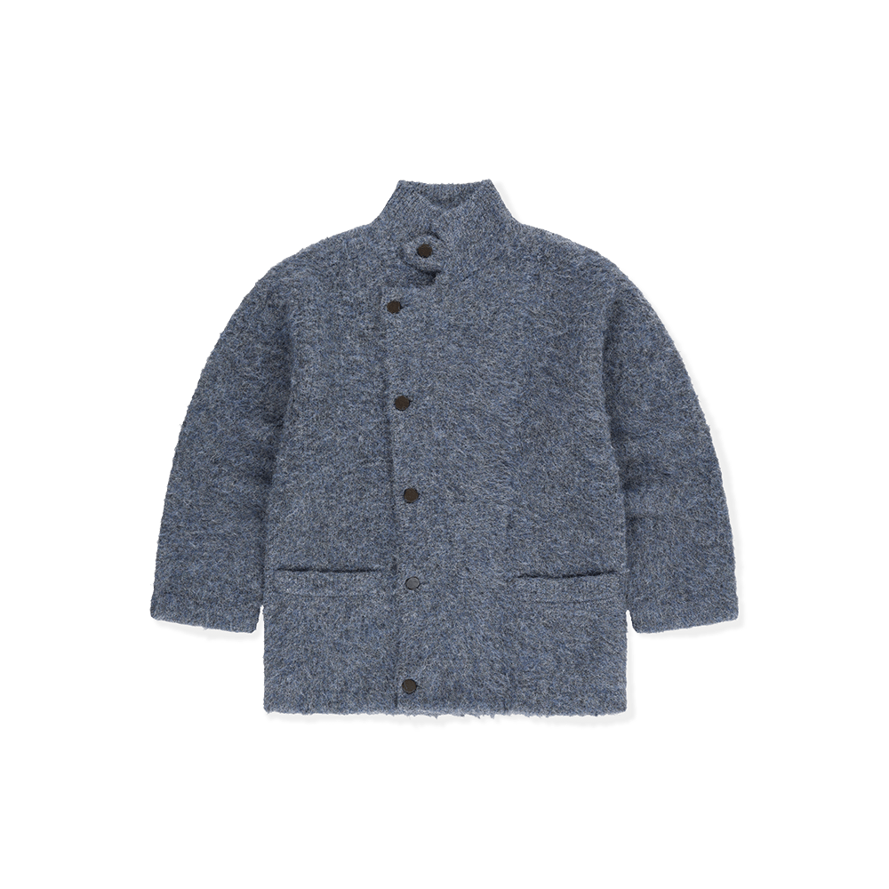 SL263KKNCK01HNA [5% 적립] sunlovetour Shaggy Double Knit Cardigan Heather Navy