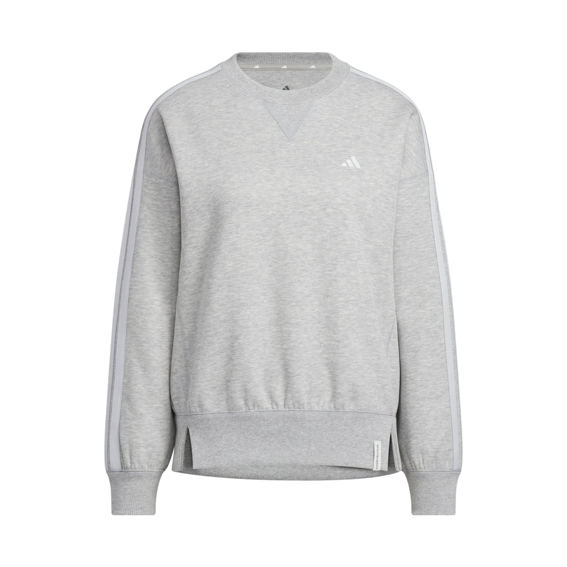 KF8242 (W) Adidas Essentials Plus 3 Stripes Sweat Crew Medium Grey Heather - KR Sizing