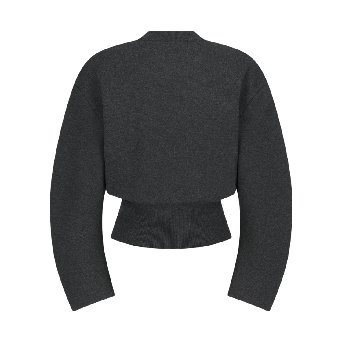 아모멘토 우먼 라운디드 슬리브 가디건 차콜 - 26FW(Amomento Women Rounded Sleeve Cardigan Charcoal - 26FW) - 2