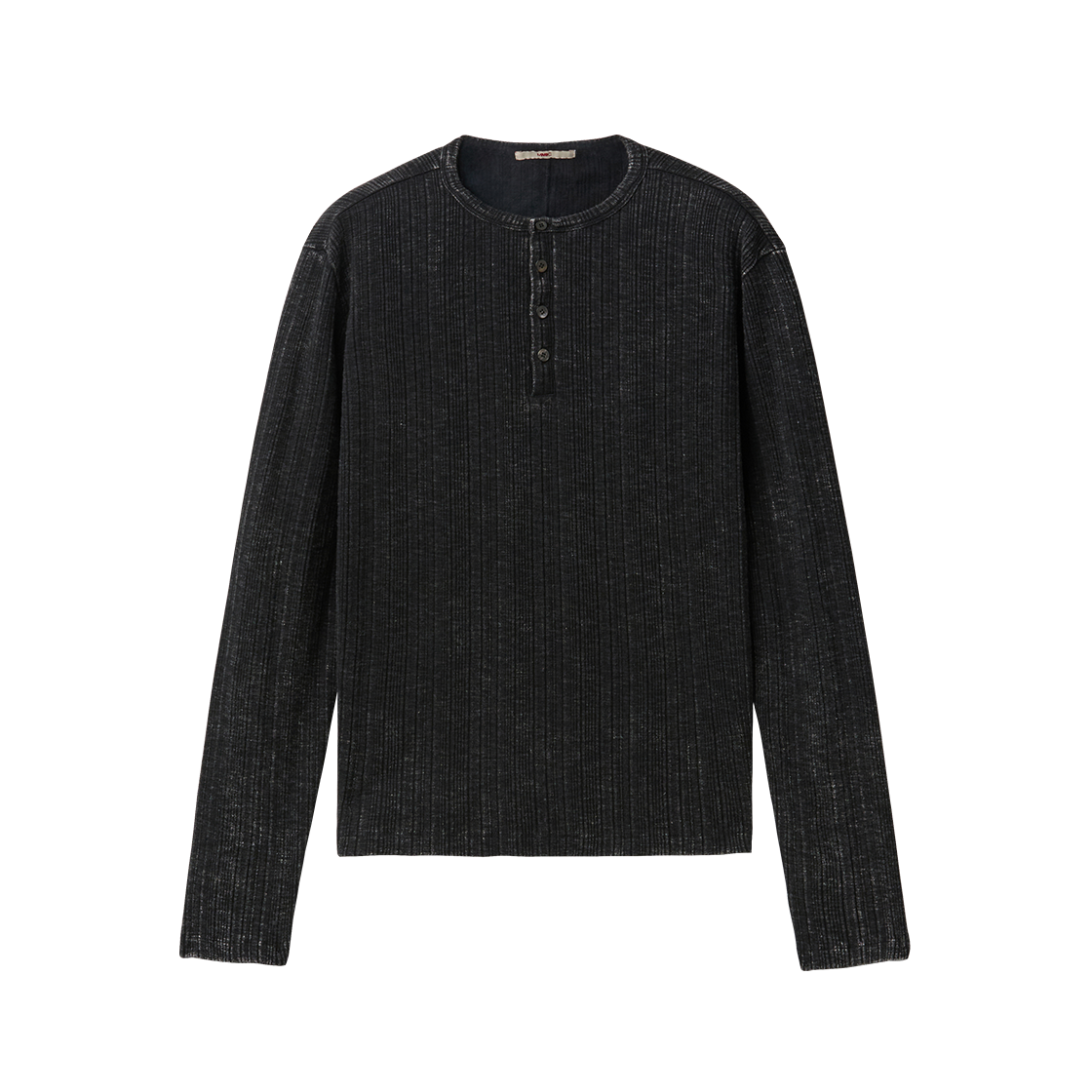 2C6-MM-MT-LS111WBK MMIC Grain Henley Neck Washed Black