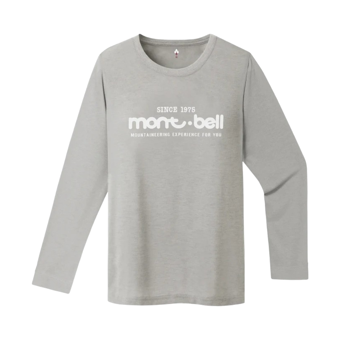 1114017 (W) Montbell Wickron Logo 50th Anniversary Long Sleeve T-Shirt Light Gray