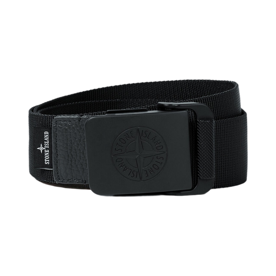 L2S1593000-01S0073-V0029 Stone Island 9300001 Nylon Tape Belt with Compass Logo Buckle Black - 26FW