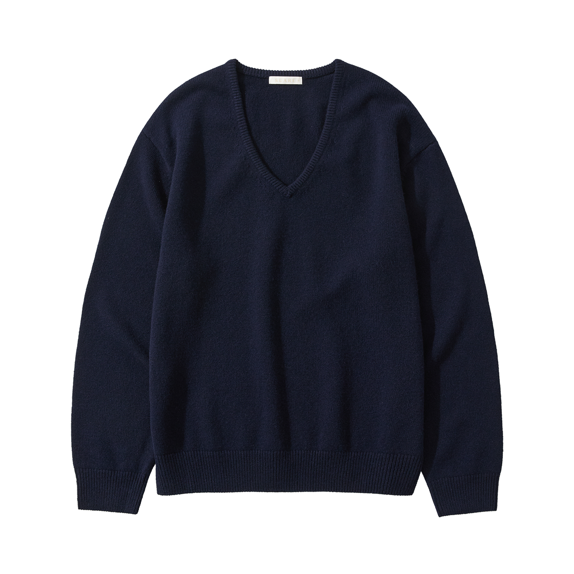SBF3KN01WNV (W) Merino Wool 100 V-Neck Knit Navy