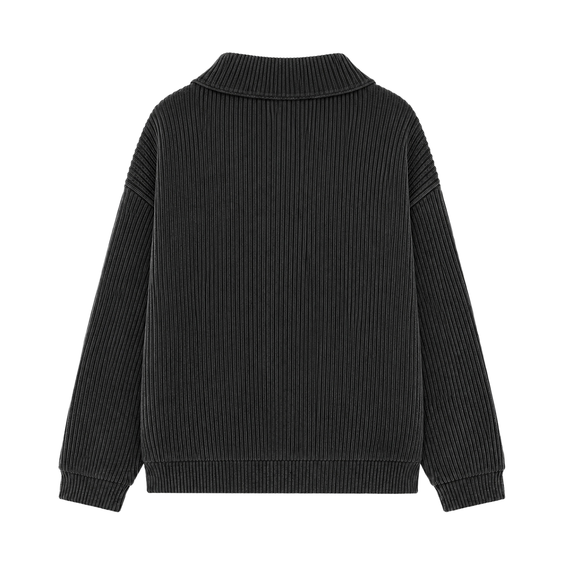 지크립 레귤러 핏 반 집업 카라넥 맨투맨 티셔츠 차콜(GCLIP Regular Fit Half-Zip Collared Sweatshirt Charcoal) - 3