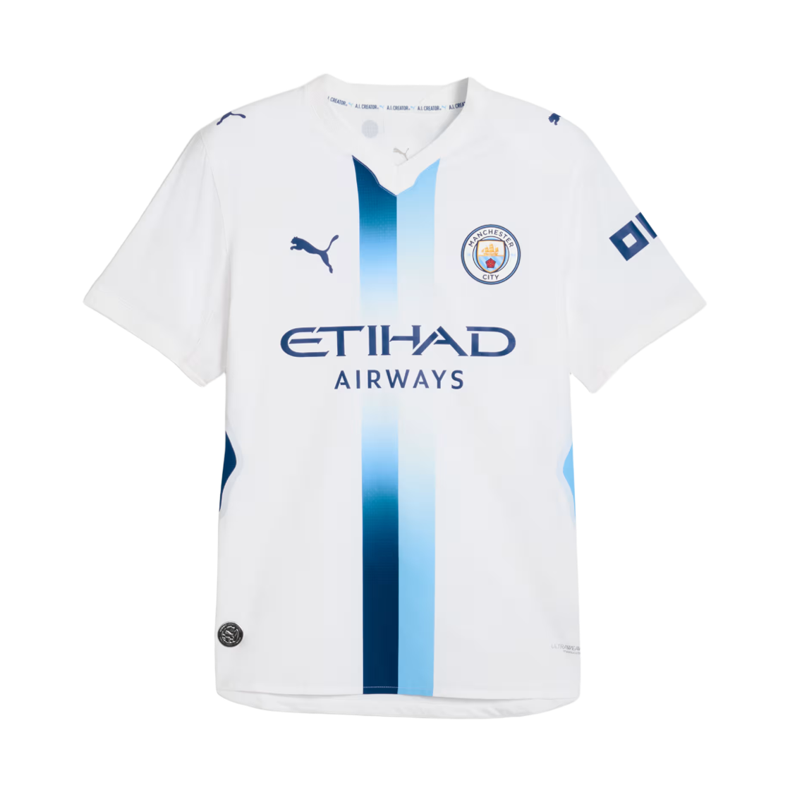 784349-06 Puma Manchester City Third Authentic Soccer Jersey White Blazing Blue (Non Marking Ver.)