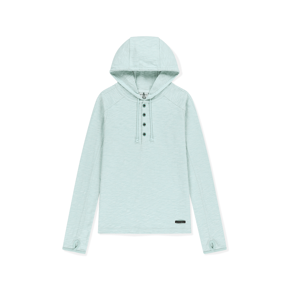 [5% 적립] 썬러브투어 슬럽 후디드 LS 티 민트([5% 적립] sunlovetour Slub Hooded LS Tee Mint)