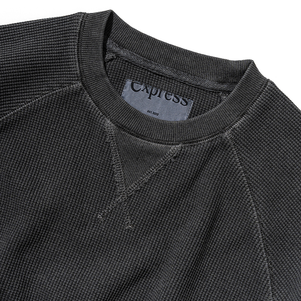 익스프레스 홀리데이 헤비 코튼 와플 스웨트셔츠 차콜(Express Holiday Heavy Cotton Waffle Sweatshirt Charcoal) - 3