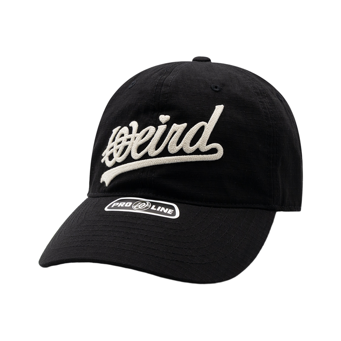 P00000PP Weird World Basic Wave Logo Ripstop Ball Cap Black