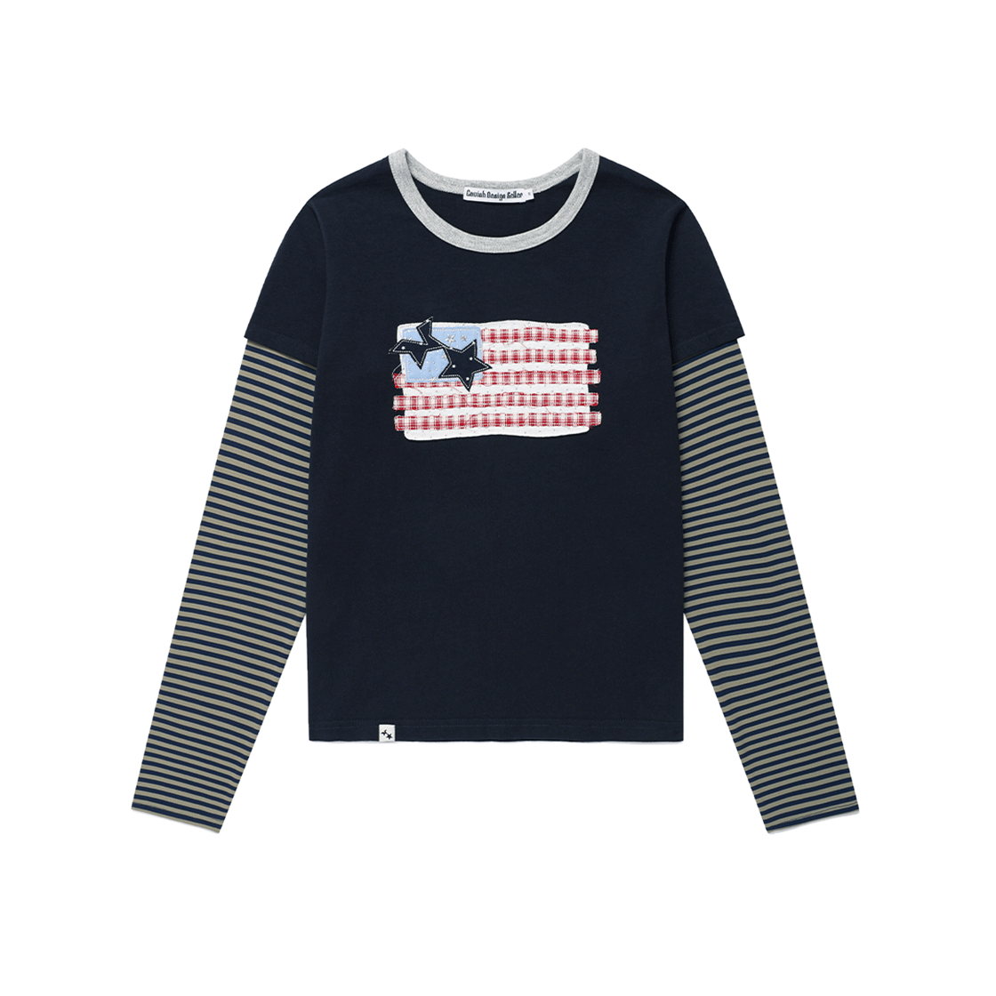 카비시 올드 글로리 링거 레이어드 LS 티셔츠 네이비(CAVISH Old Glory Ringer Layered LS Tee Navy)