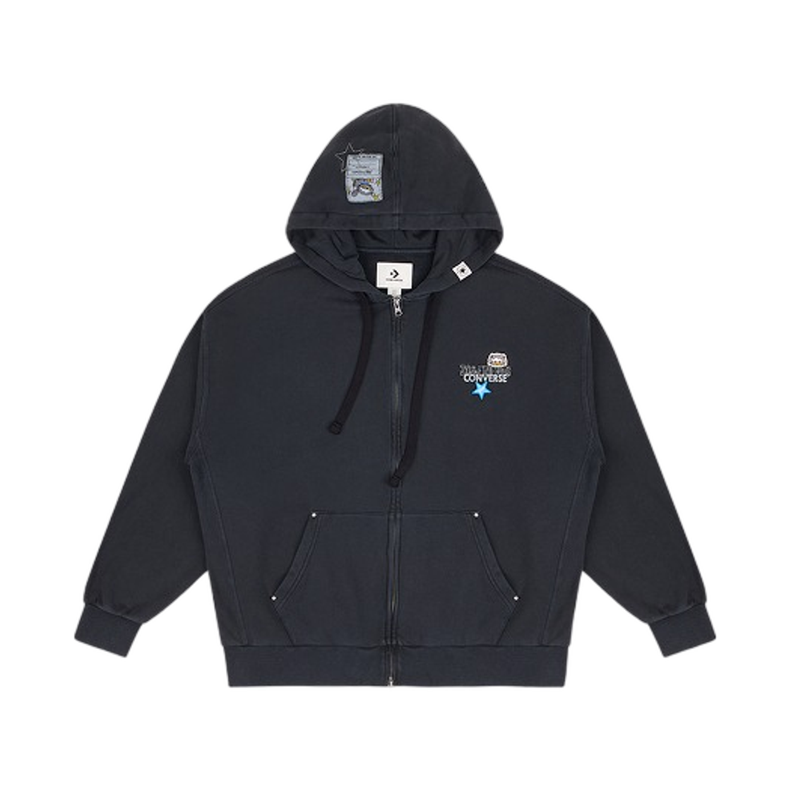 컨버스 x 조앤프렌즈 집업 후드 블랙(Converse x Zo&Friends Zip-Up Hoodie Black) - 1