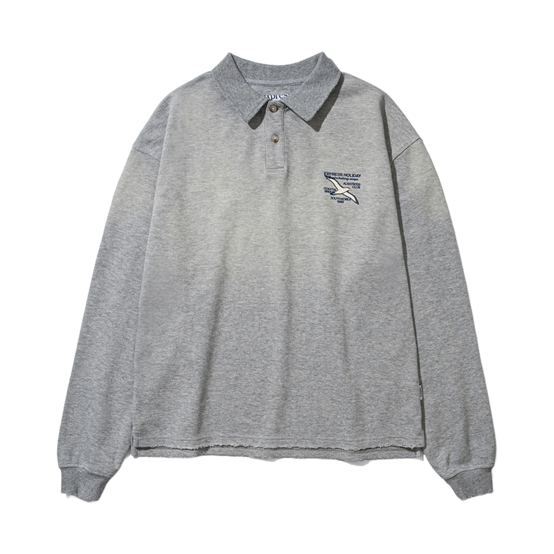 BFEHFWTS01MG Express Holiday Albatross Washed Pique Shirt Melange Grey