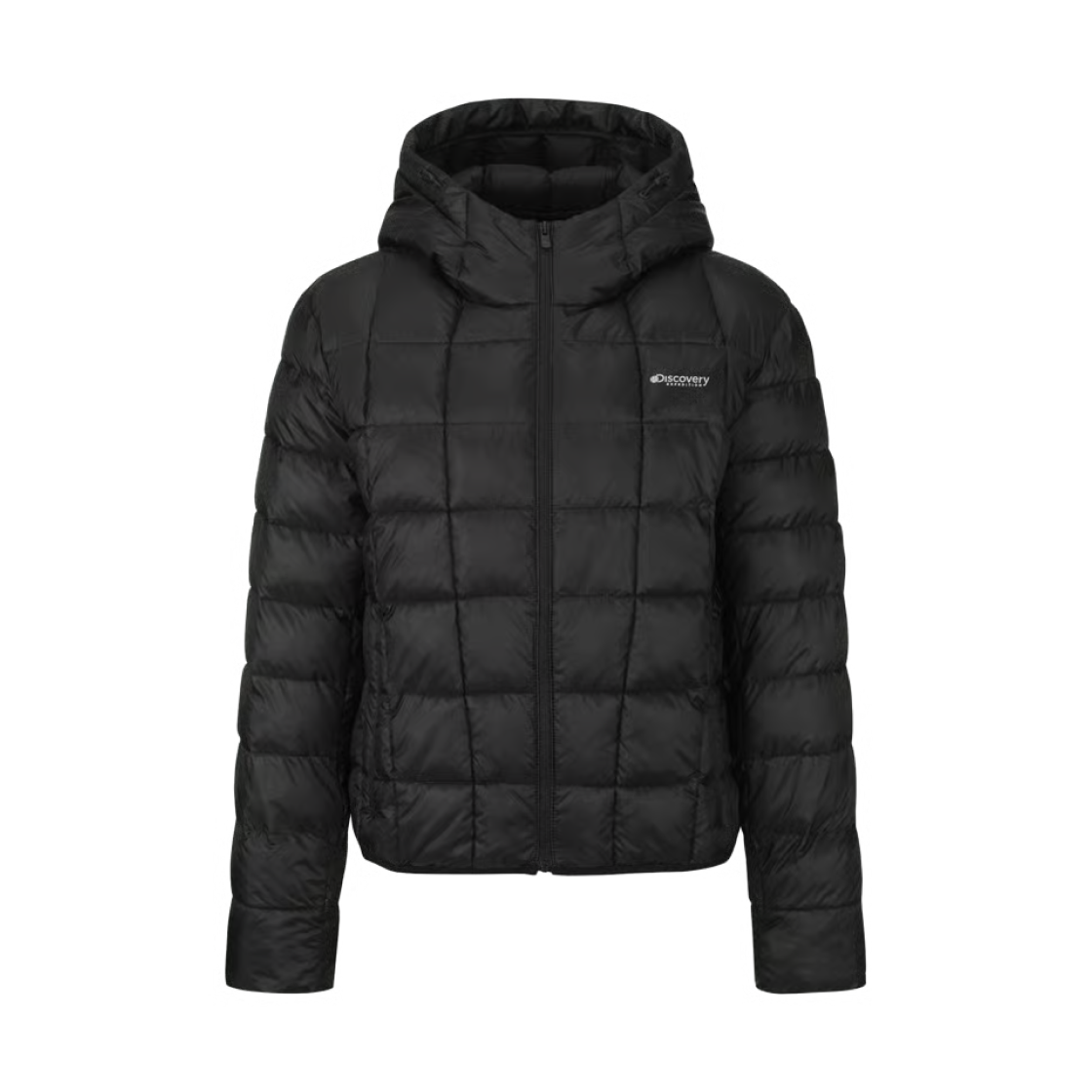 DWPD76066-BKS (W) Discovery Expedition Olvert Hooded Light Puffer Jacket Black