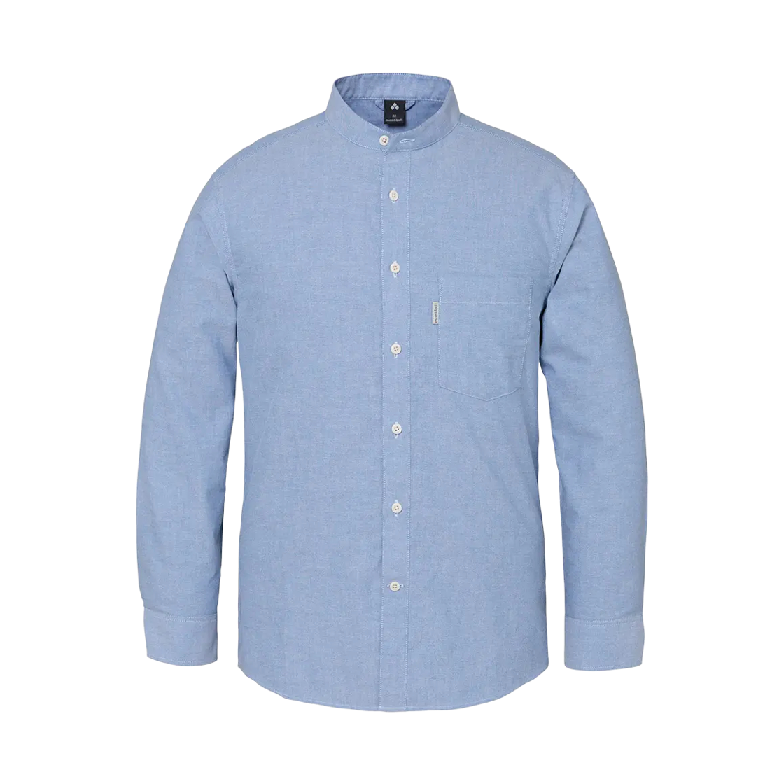 2104777 Montbell Core Spun Oxford Stand Collar Shirt Blue