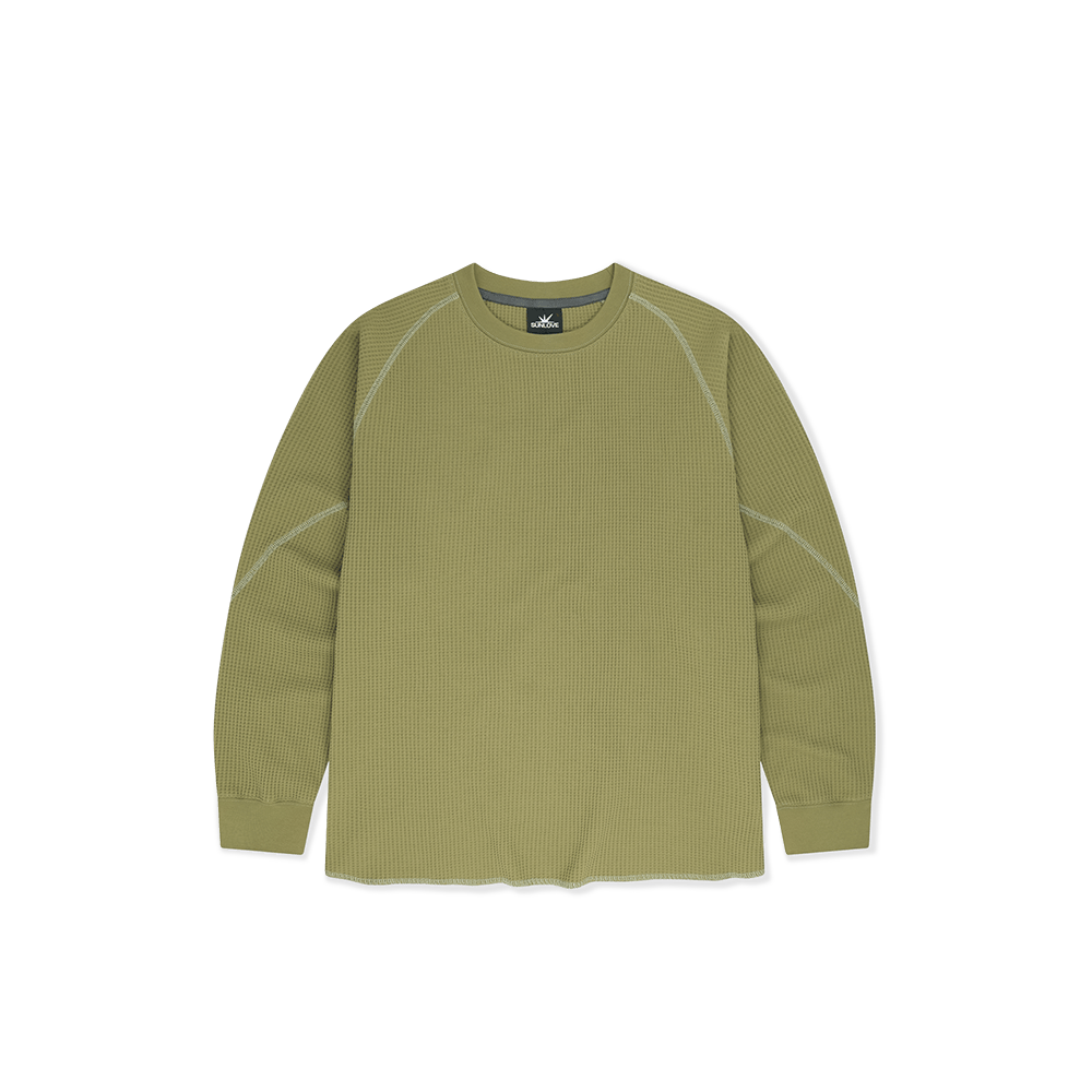 SL263TTSLT03IL [5% 적립] sunlovetour Aero Waffle LS Tee Light Olive