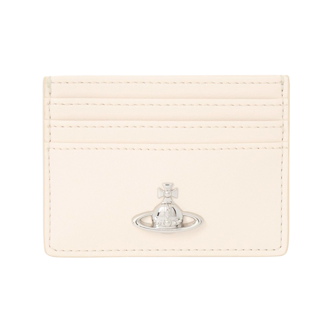 54030004W-S0026-A401 Vivienne Westwood Orb Logo Flat Card Holder White