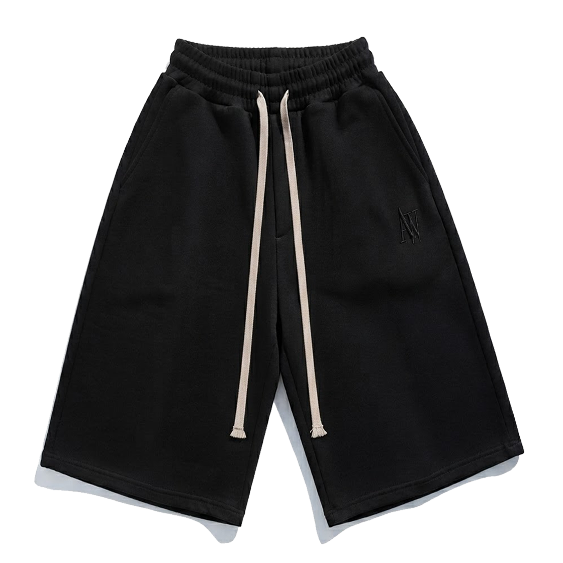 어텐션로우 에디션11. 오버핏 트레이닝 버뮤다 카프리 반바지 블랙(ATTENTIONROW Edition11. Oversized Training Bermuda Capri Shorts black)