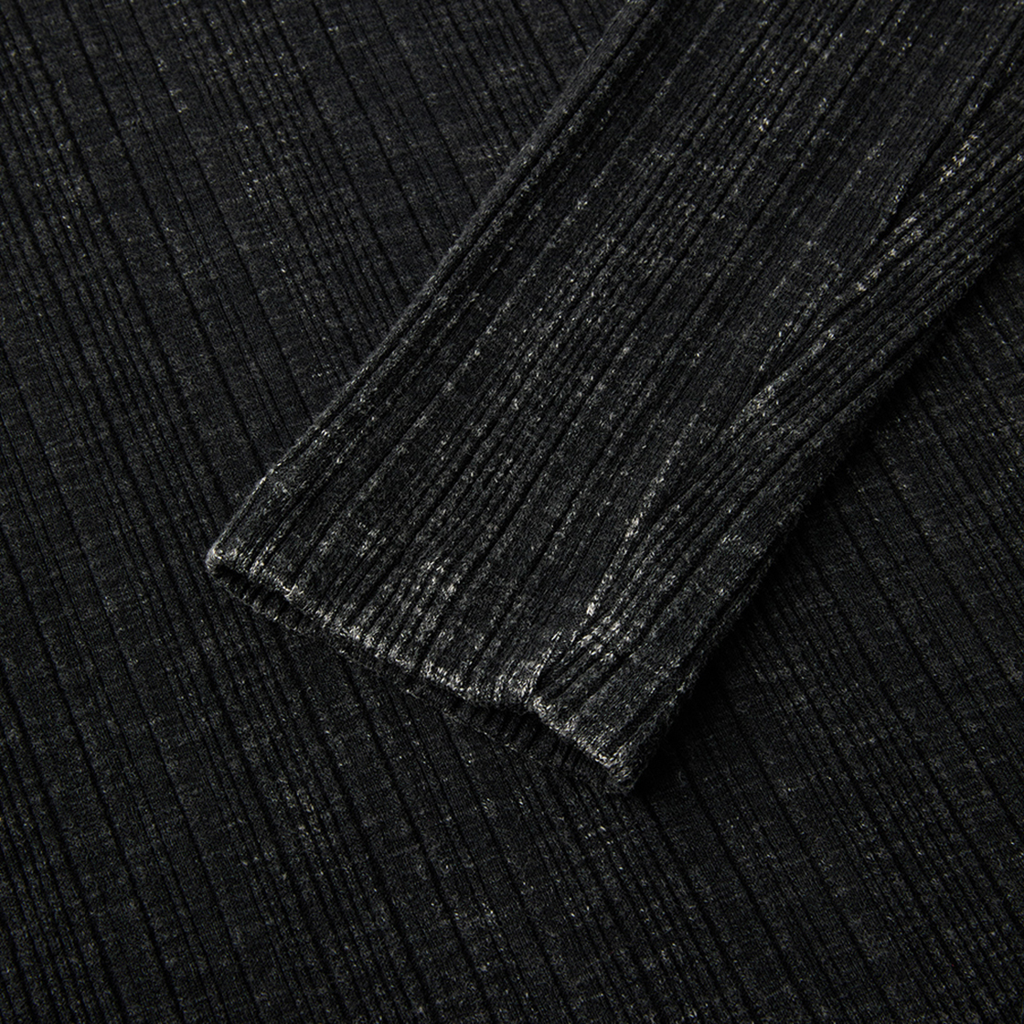 엠엠아이씨 그레인 헨리넥 워시드 블랙(MMIC Grain Henley Neck Washed Black) - 3
