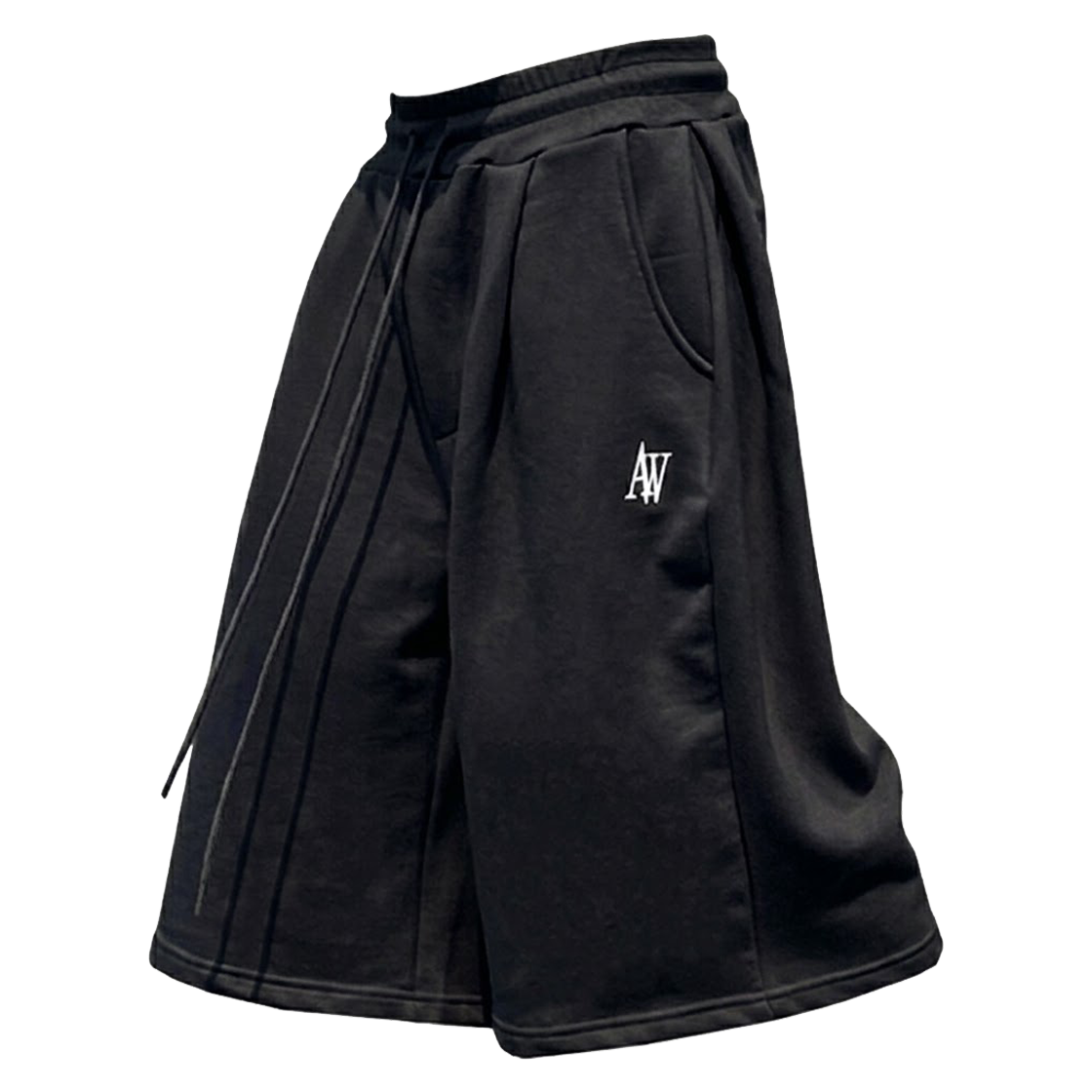 어텐션로우 에디션1. 3턱 벌룬핏 버뮤다 트레이닝 숏팬츠 블랙(ATTENTIONROW Edition1. 3-tuck balloon fit Bermuda training shorts black)