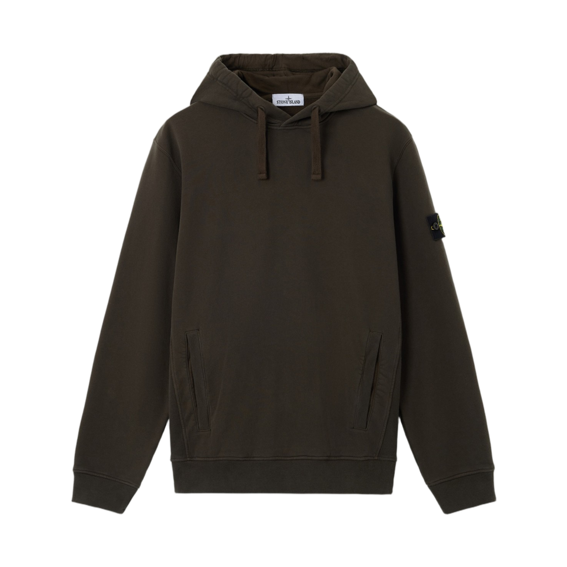 L2S1561000-48S0A20-V0078 Stone Island 6100048 Brushed Organic Cotton Fleece Regular-Fit Hooded Sweatshirt with Thumbhole Cuffs Coal Grey - 26FW