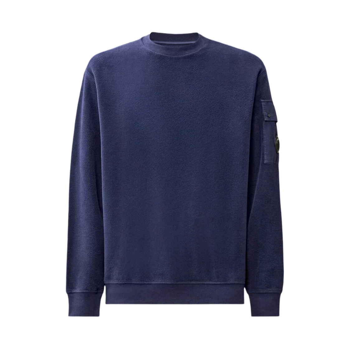 21CMSS192A006614G880 C.P. Company Brushed Emerized Diagonal Fleece Crewneck Lens Sweatshirt Peacoat Blue - 26FW
