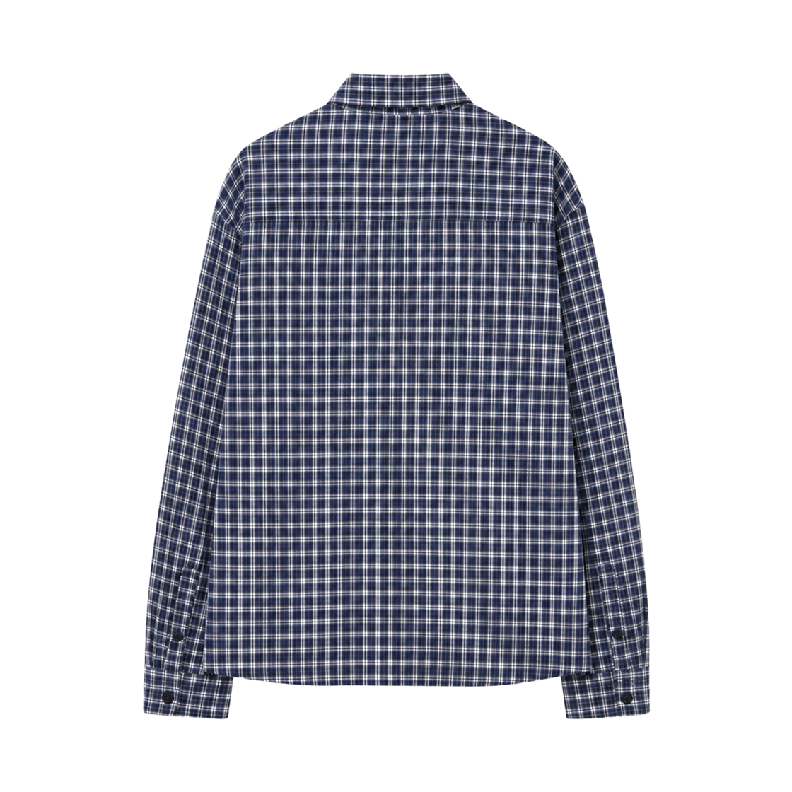 지크립 시어서커 세미 크롭 윈도우 체크 셔츠 남방 네이비(GCLIP Seersucker Semi-Crop Window Check Shirt Navy) - 3