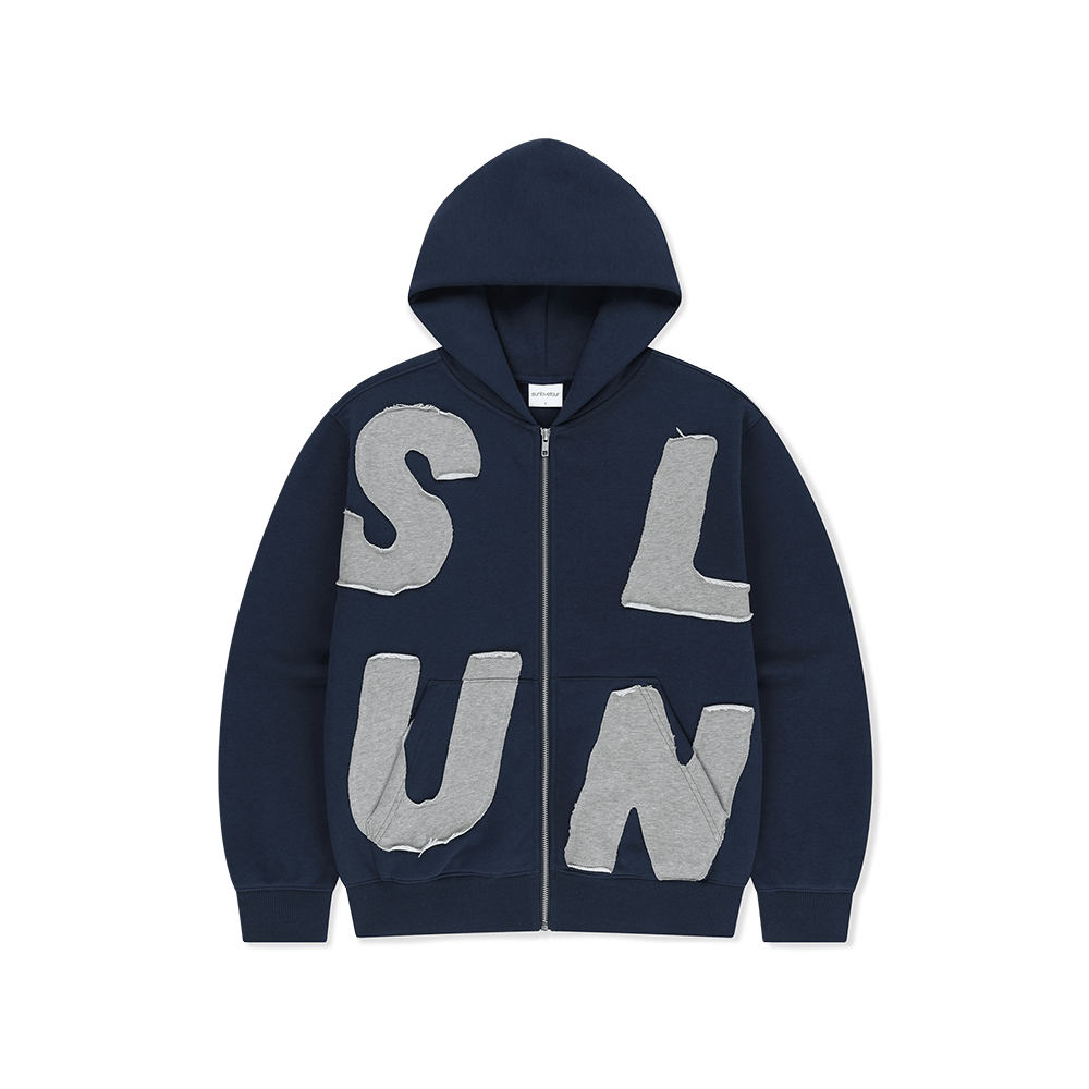 SLCO0TSWHZ02AR [5% 적립] sunlovetour Capital Brushed Zip Up Hoodie Navy/Grey
