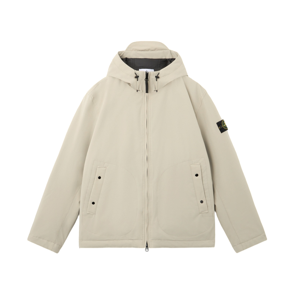L2S1541001-08S0A27-V0095 Stone Island 4100108 Soft Shell-R_E.Dye Technology Hooded Jacket with Wind- and Water-Resistant Membrane Sand - 26FW