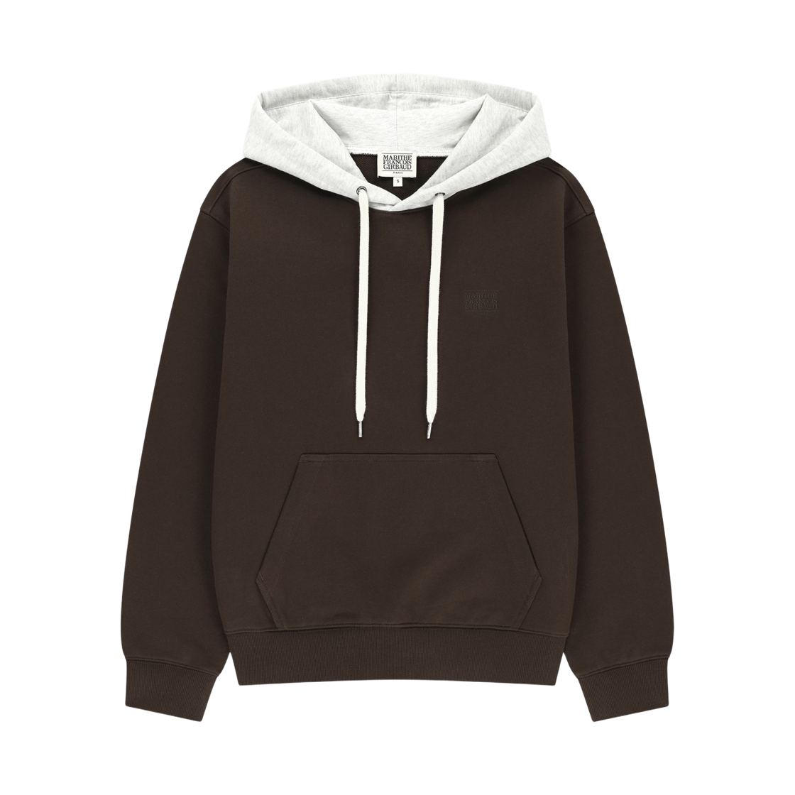 MFG46FHD201-BRW Marithe Francois Girbaud Small Classic Logo Embroidery Hoodie Brown